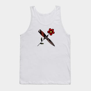 HomeSchoolTattoo Knife and Flower Tank Top